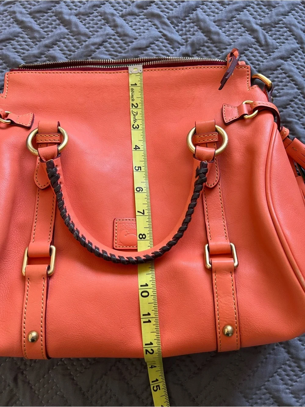 Dooney and Bourke Salmon Leather Satchel Handbag
